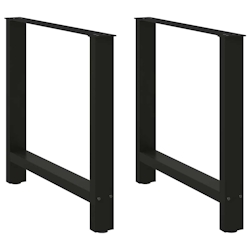 vidaXL Esstischbeine Schwarz 2 Stk. 80x(72-73) cm Stahl Image