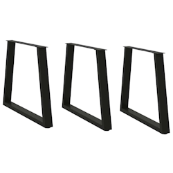 vidaXL Esstisch Beine V-Form 3 Stück Schwarz 70x(72-73,3) cm Stahl Image