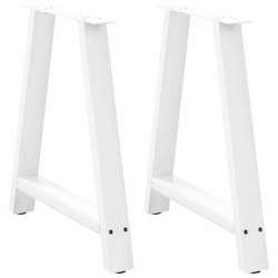 vidaXL Esstischbeine A-Form 2 Stk. Weiß 80x(72-73) cm Stahl Image