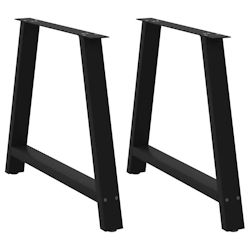 vidaXL Esstischbeine A-Form 2 Stk. Schwarz 90x(72-73) cm Stahl Image