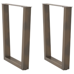 vidaXL Esstisch Beine V-Form 2 Stück Naturstahl 70x(72-73,3) cm Stahl Image
