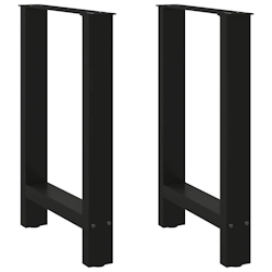 vidaXL Esstischbeine Schwarz 2 Stk. 60x(72-73) cm Stahl Image