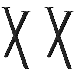 vidaXL Esstischbeine X-Form 2 Stk. Schwarz 80x(72-73) cm Stahl Image