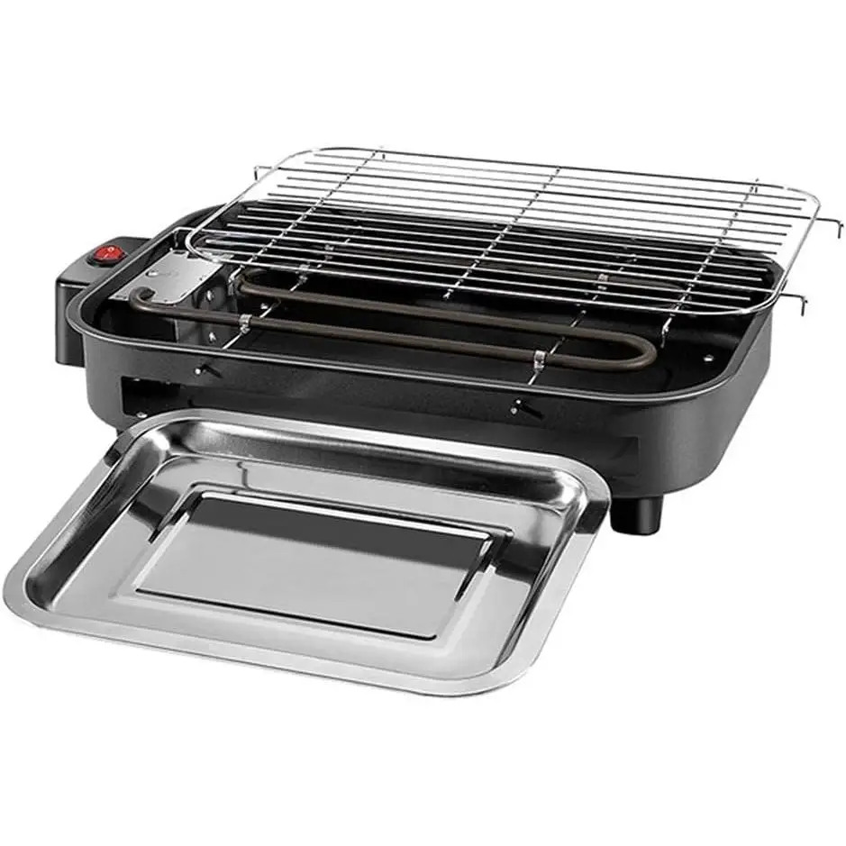 Barbecue Teppanyaki sans fumée, grilles électriques multifonctions 1300 W, plateau de barbecue, gril sans fumée, table de barbecue intérieure, gril électrique, plaque antiadhésive de barbecue de style
