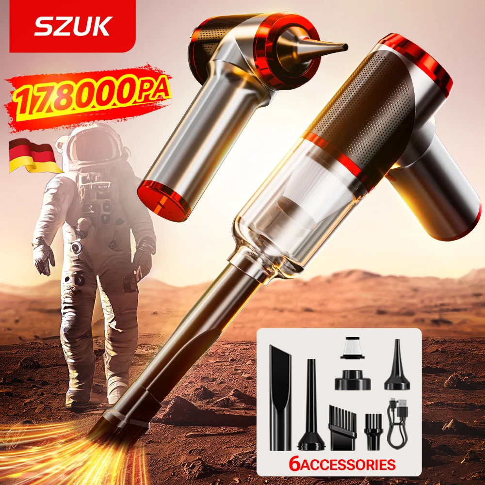 SZUK 178000Pa Mini aspirateur de voiture puissant Machine de nettoyage à main forte aspiration Portable aspirateur sans fil pour voiture aspirateur pour voiture mini aspirateur sans fil aspirateur