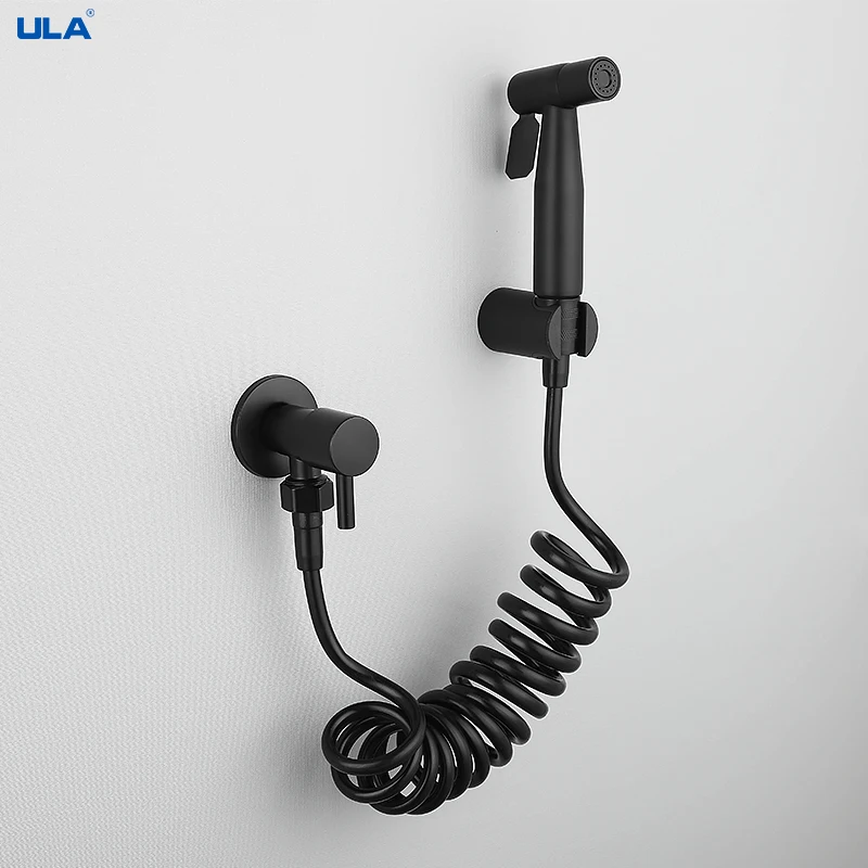 ULA Edelstahl Schwarz Tragbare Bidet Sprayer Toilette Bidet Wasserhahn Badezimmer Shattaf Jet Set Kalte Hygienische Dusche Toilette Dusche
