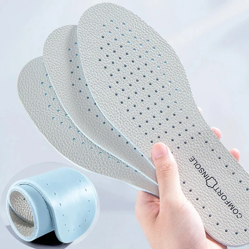 Leder Einlegesohlen Für Schuhe Männer Frauen Atmungsaktive Schuh Pads Weiche Dämpfung Kissen Turnschuhe Sohle Einfügen Einlegesohle Image
