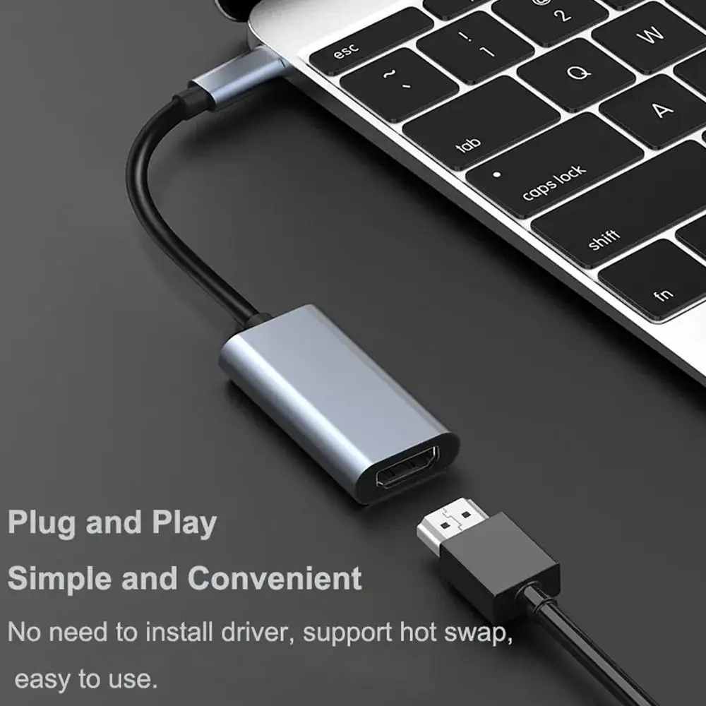 USB Typ C auf HDMI 4K 60Hz Adapter USB C USB3.1 Stecker auf HDMI Buchse Konverterkabel für Laptop Tablet Projektor PC Pro Image