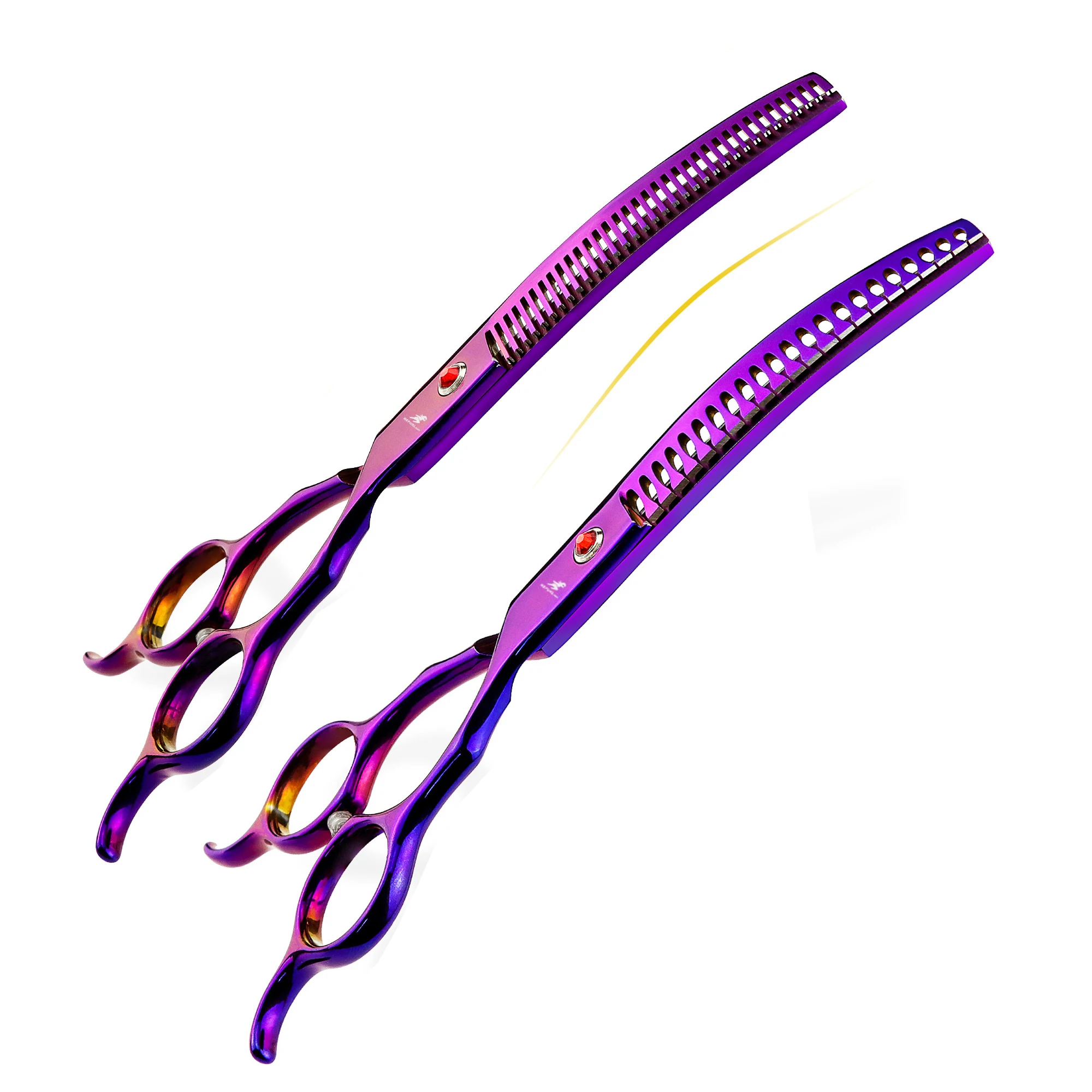 Hund Pflege Schere Japan Edelstahl 6,5 "Gebogene Effilierschere für Groomer Biegung Unten Professionelle Pet Schere Dropshipping Image