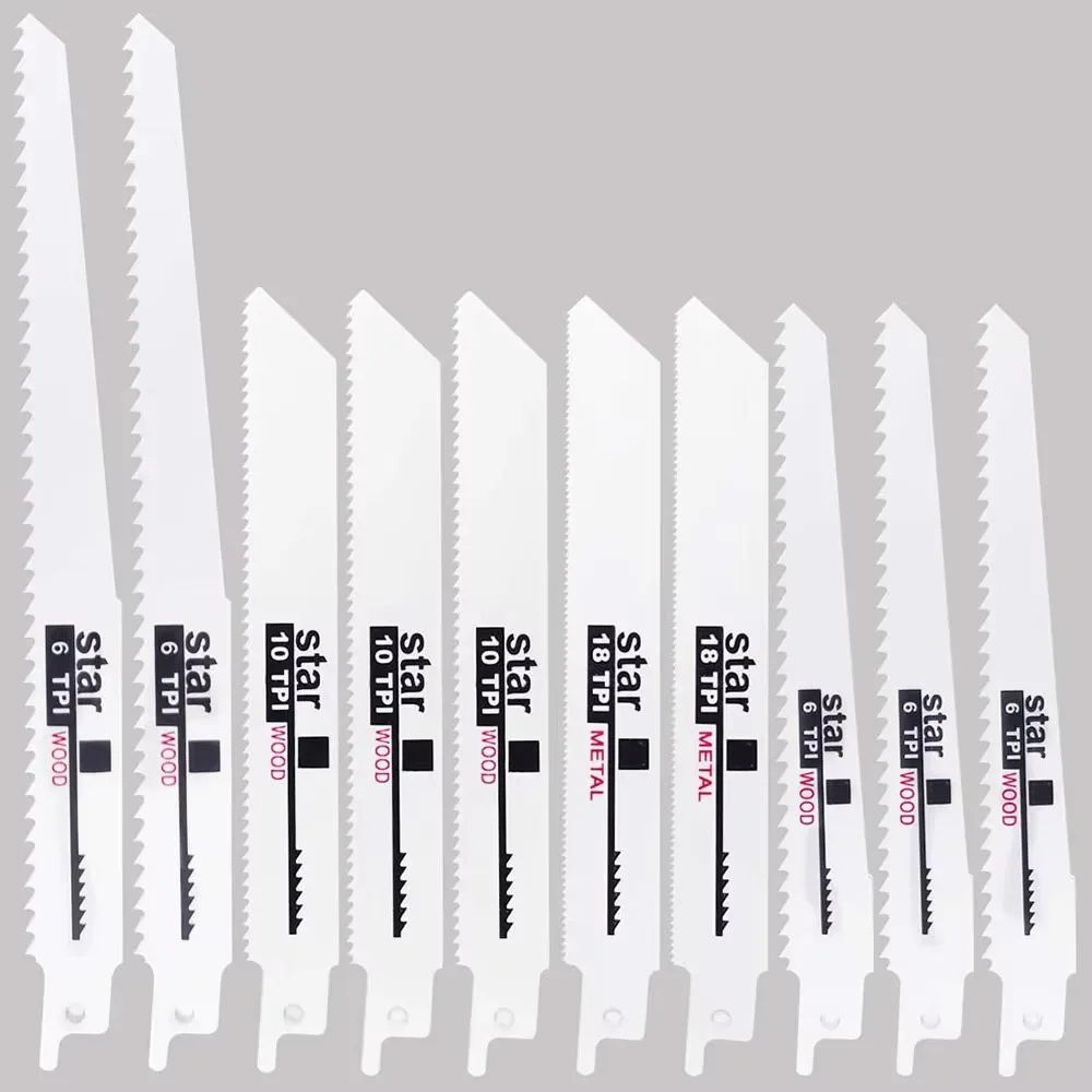 10 Teile/satz Säbelsägeblatt Jig Sägeblätter Für Holz/Metall Schneiden Holzbearbeitung Werkzeuge PVC Rohr Power Werkzeug Zubehör Image