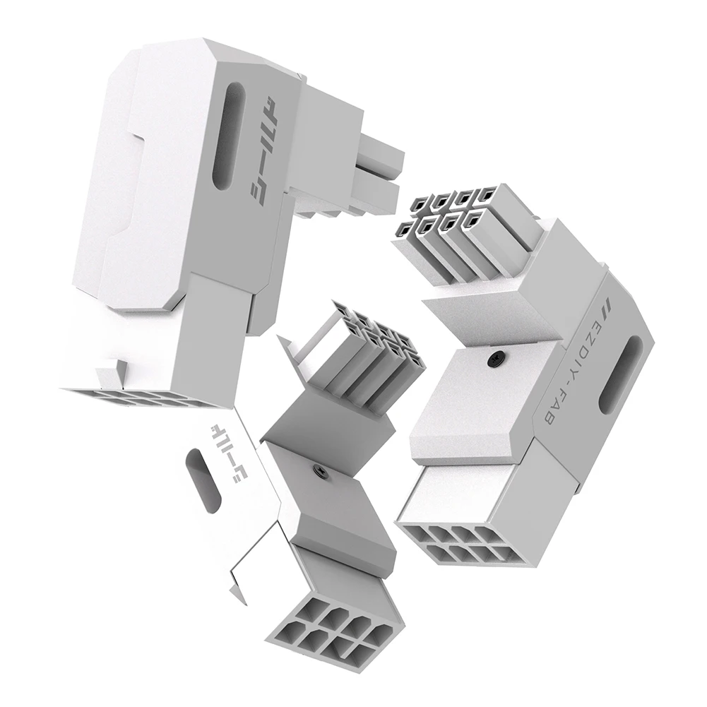 8-Pin PCIe GPU Netzteil Kopf Servolenkung Stecker Power Rechtwinklig Ellenbogen Adapter für Desktop PC Grafikkarte Image
