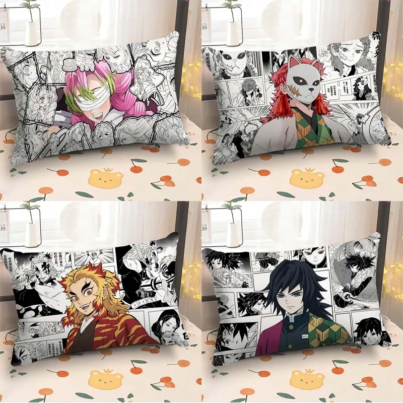 60x40cm Dämon Slayer Kissen fall Rechteck Weiche Kissenbezug Für Home Schlafzimmer Plüsch anime Kissenbezüge Bettwäsche Dekorative geschenke Image