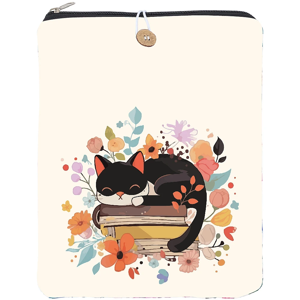 1 Stück Polyester-Buchcover, Notizbuchhüllen mit Knopf, rechteckig, Katzenform, 290 x 240 mm Image