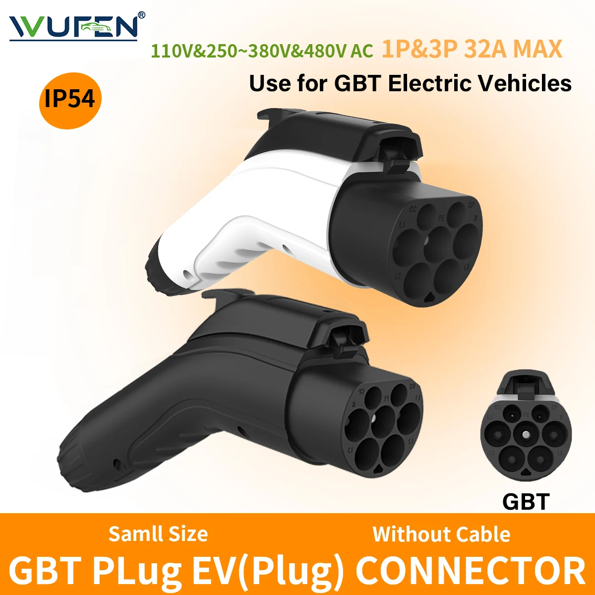 WUFEN EV Ladegerät Stecker GB/T 20234 EVSE GBT Konverter 16A 32A 1P 3P 3,5/11/7/22KW Für Elektrische PHEV Auto Fahrzeug Ladestation Image