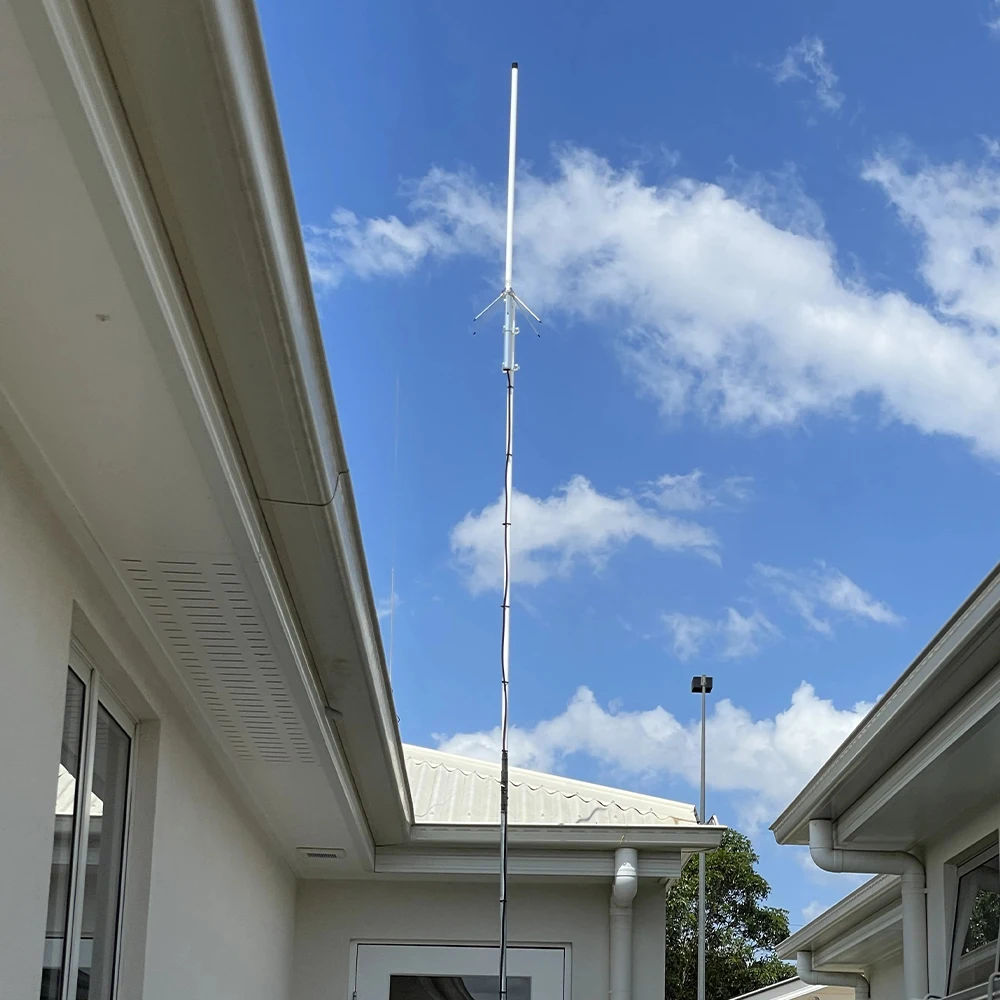 155 MHz VHF-Glasfaser-Omnidirektionale Basisstationsantenne mit 10 m Verlängerungskabel, UHF-Stecker, verlustarme Zwei-Wege-Radioantenne Image