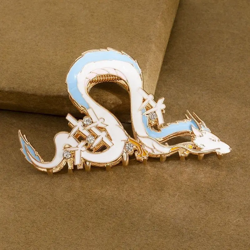 1 Stück Neue Haar-Accessoires mit High-End-Gefühl, Legierungs-Mode-Clip, kleiner weißer Drachenhai-Clip, süße Haarspange Image