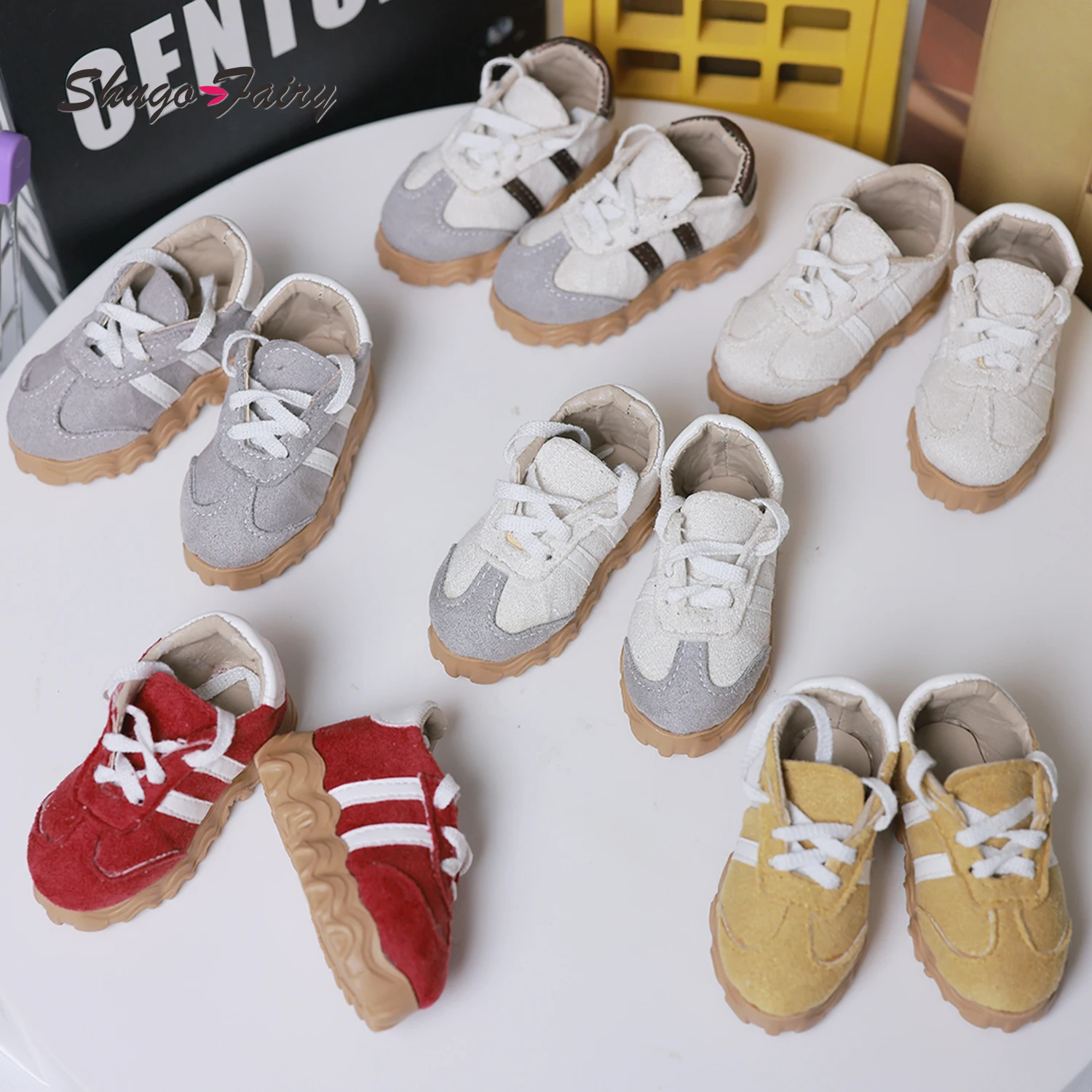 ShugaFairy 1/4 BJD Sportschuhe, klassische Retro-Plateau-Sneaker, kompatibel mit Luts Feet WX4-401 Premium-Puppenschuhkollektion Image
