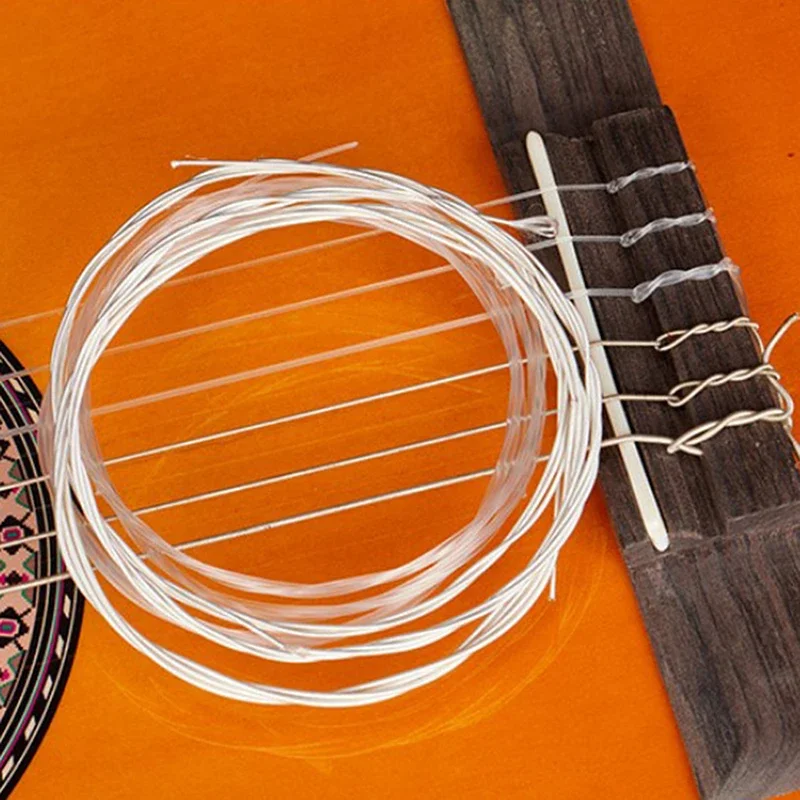 6-teiliges Gitarrensaiten-Set aus Nylon in Silber für klassische klassische Gitarre Image