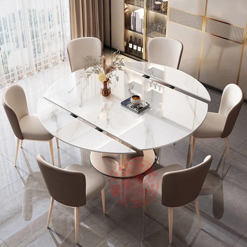 Console Tavoli da pranzo in marmo Set Tavolo centrale allungabile bianco Mobile Console moderna Cucina Mesa Comedor Mobili per la casa