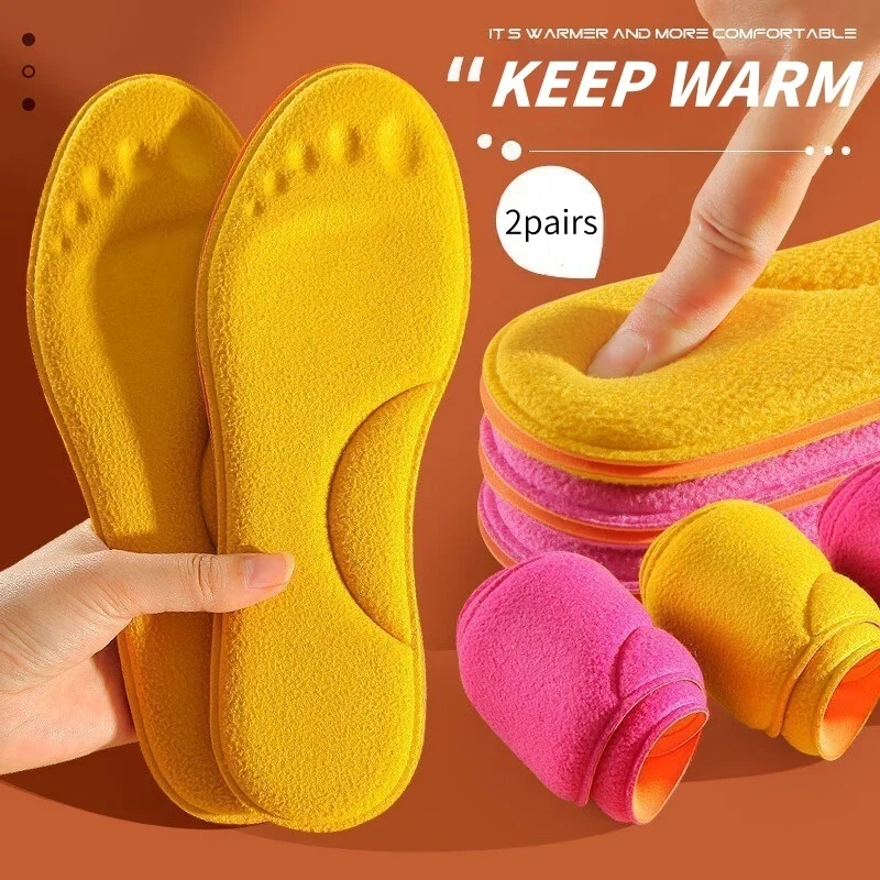 2 Pairs Winter Warm Memory Foam Self Heating Insoles for Women Men Thermal Insoles for Sports Shoes Self-heating Shoe Pads