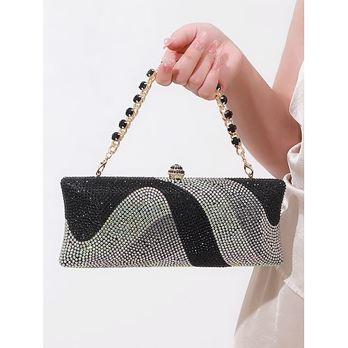 Abend-Clutch für Damen aus Kristall mit Kettenriemen, luxuriöse Strass-Handtasche in mehreren Farben, elegante Handtasche für Hochzeiten, Cocktailpartys und formelle Anlässe