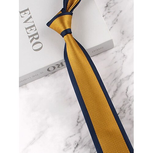 Herren-Krawatte aus Polyester mit klassischem Muster, schmale formelle Krawatte in mehreren Farben, Weihnachtsgeschenk-Accessoire für Hochzeiten, Geschäfts- und Feiertagspartys Image