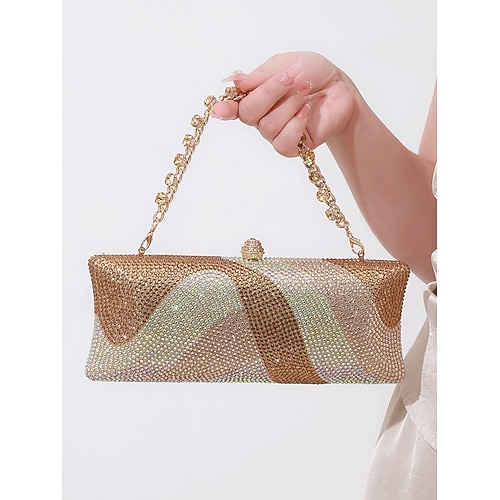 Abend-Clutch für Damen aus Kristall mit Kettenriemen, luxuriöse Strass-Handtasche in mehreren Farben, elegante Handtasche für Hochzeiten, Cocktailpartys und formelle Anlässe