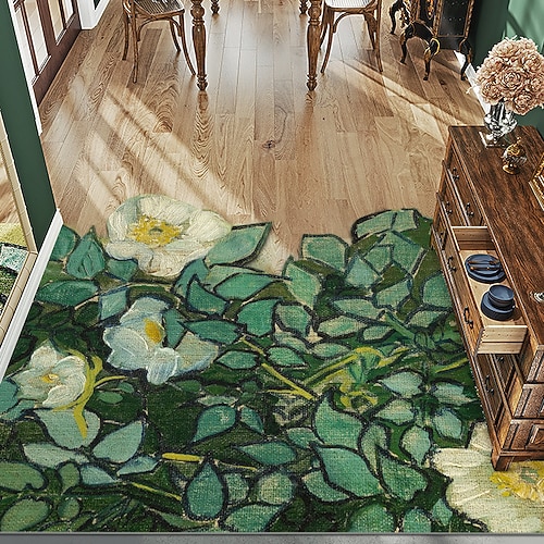 Eingangsbereich Türmatte für Wohnküche Flur Weich Rutschfest Maschinenwaschbar PVC Boden Teppich Ölmalerei Kunstdesign Fleckenresistent Wasserdicht Einfach zu reinigen Innen dekorativer Teppich Image