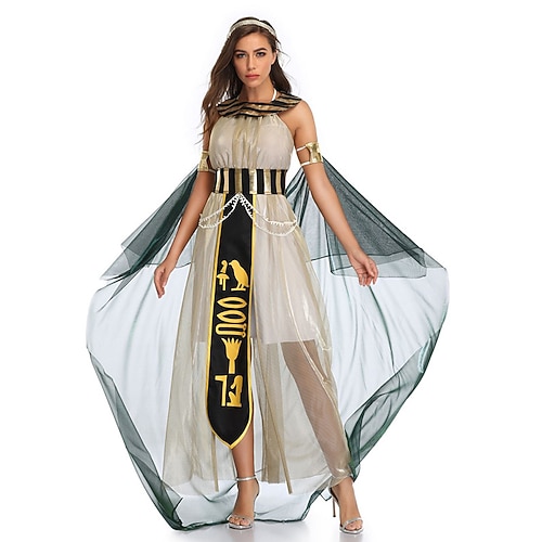 Karneval 2026 Kleopatra Göttin Kleid Ausgefallene Kostüme Paarkostüme Antikes Ägypten ägyptisch Erwachsene Damen Halloween Karneval Party Leistung Einfache Halloween-Kostüme Verkleiden Image