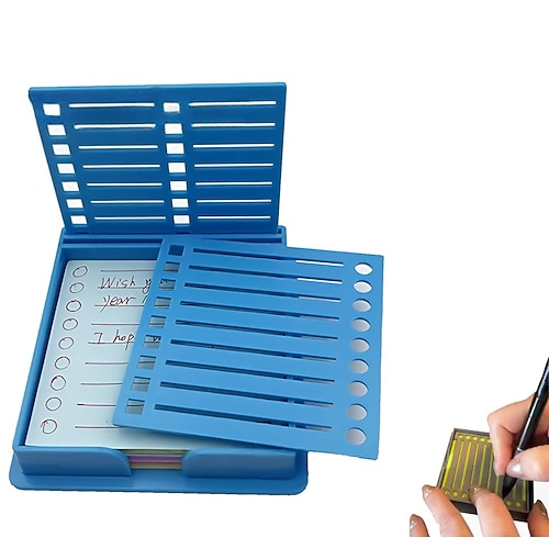 Haftnotiz-Schablone, Haftnotizhalter mit Schablone, 3 x 3 Haftnotiz-Linienschablone und -halter, perfekt für To-Do-Listen, Zuhause, Büro, Haftnotizspender, wiederverwendbarer Notiz-Organizer Image