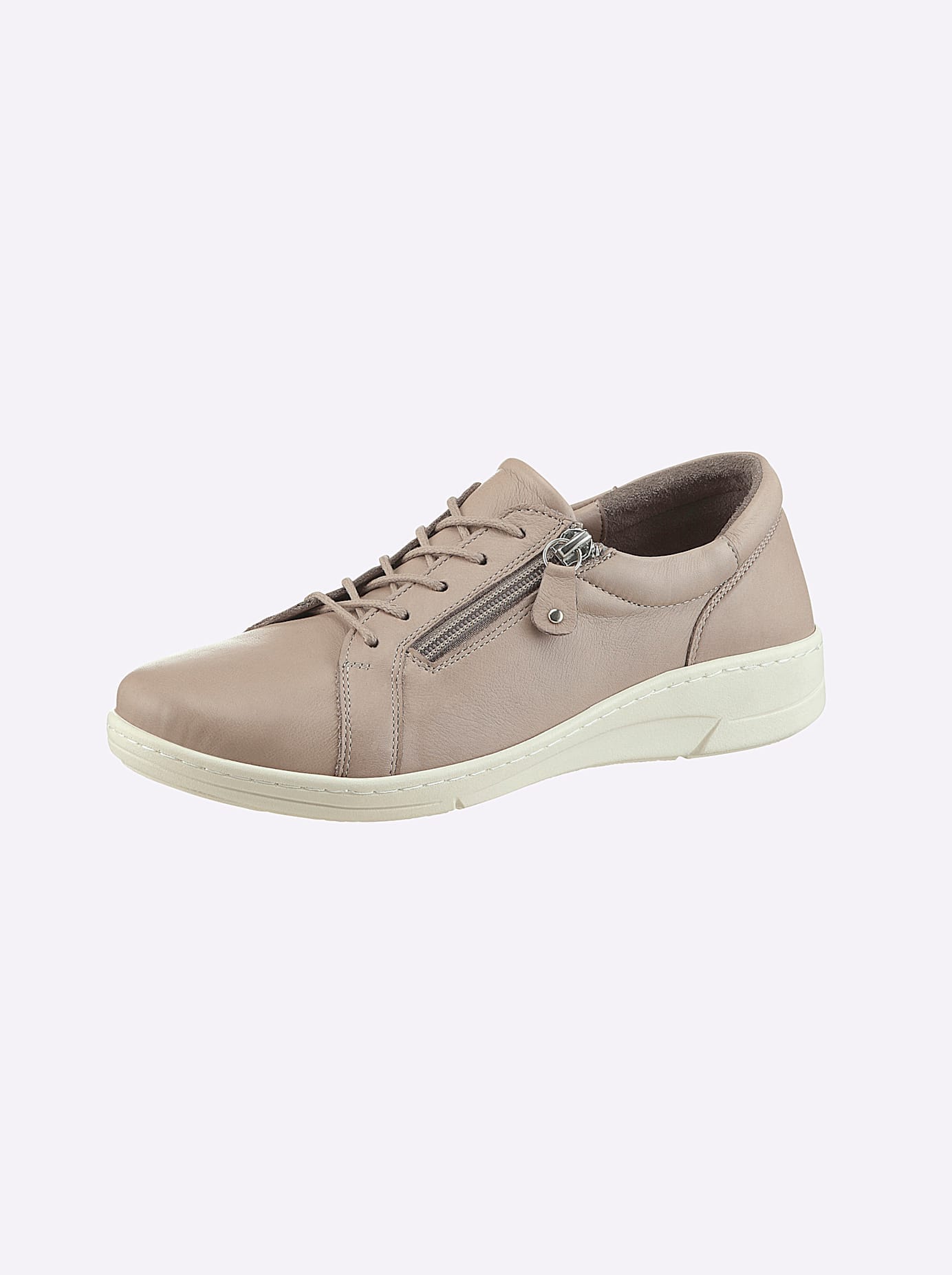 Schnürschuh ANDREA CONTI, Damen, Gr. 39, beige (sand), Glattleder, Rindsleder, Schuhe Schnürschuh