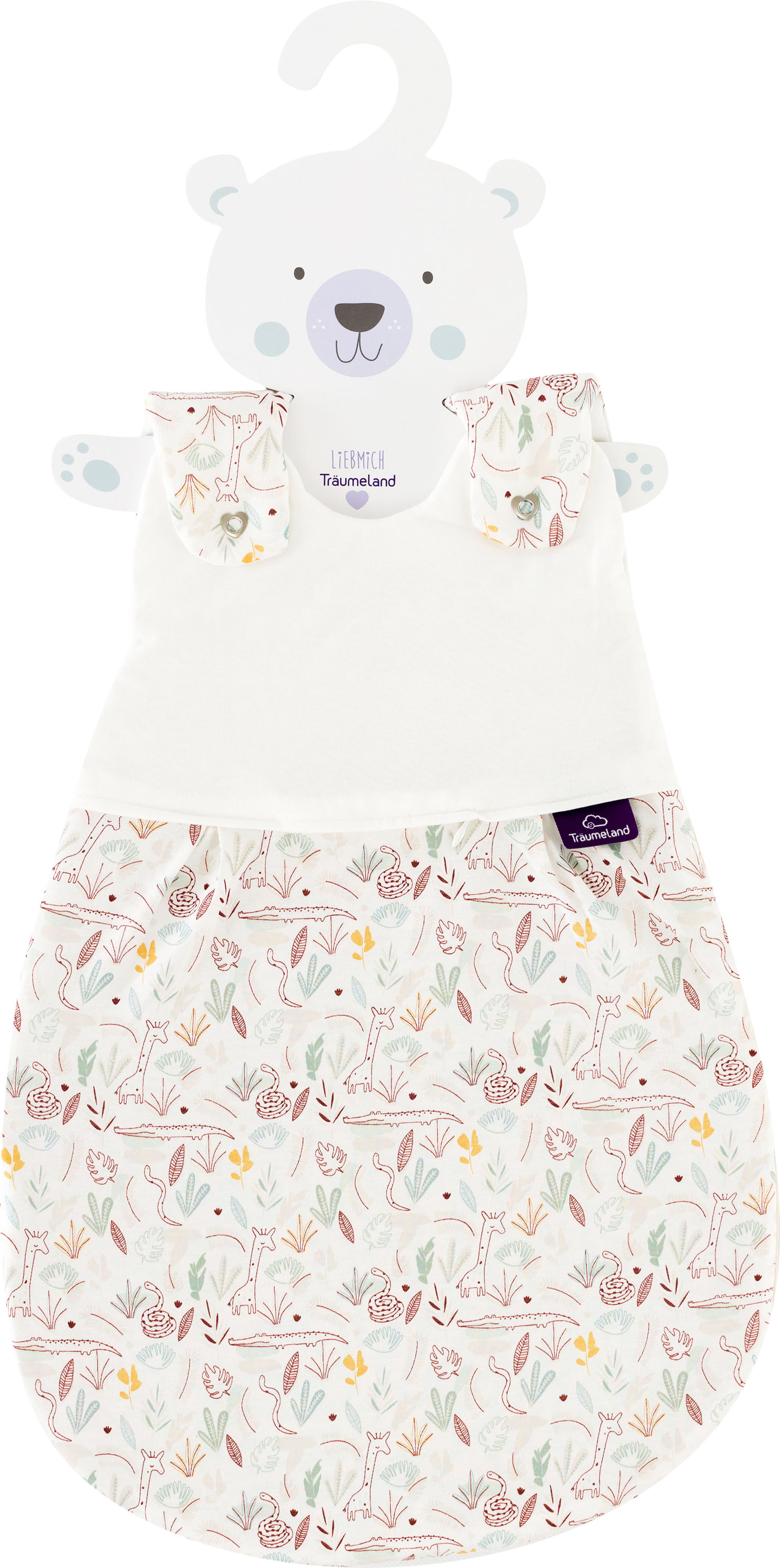 Babyschlafsack TRÄUMELAND "LIEMBICH, Design Dschungel (1tlg.)", Baby, Gr. L: 87cm, 56/62, grün, Bezug: 100% Baumwolle. Füllung: 70% Polyester, 30% Lyocell (TENCEL™), Schlafsäcke Image