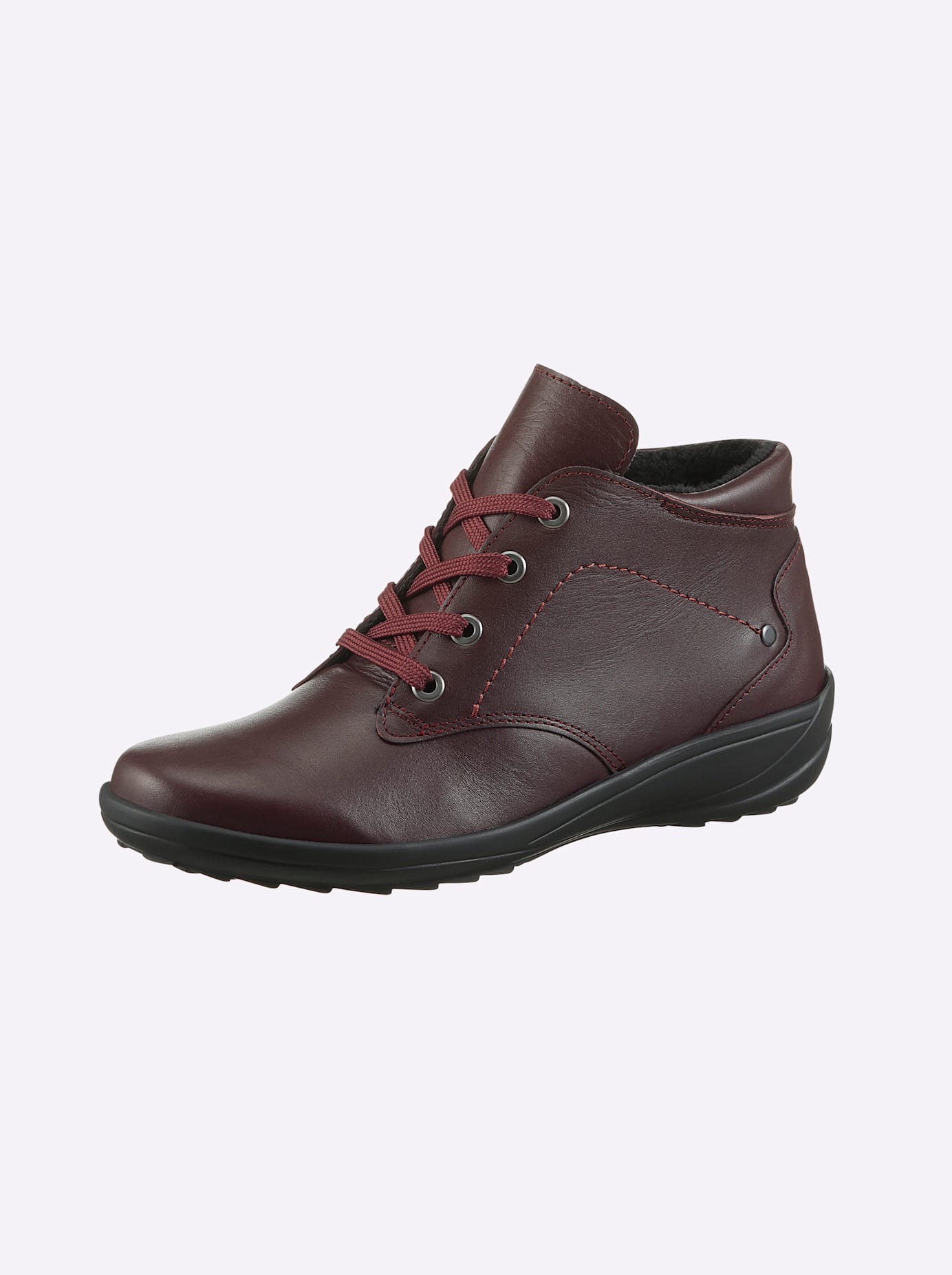 Stiefelette CLASSIC, Damen, Gr. 39, rot (bordeaux), Glattleder, Rindsleder, Basic, Schuhe