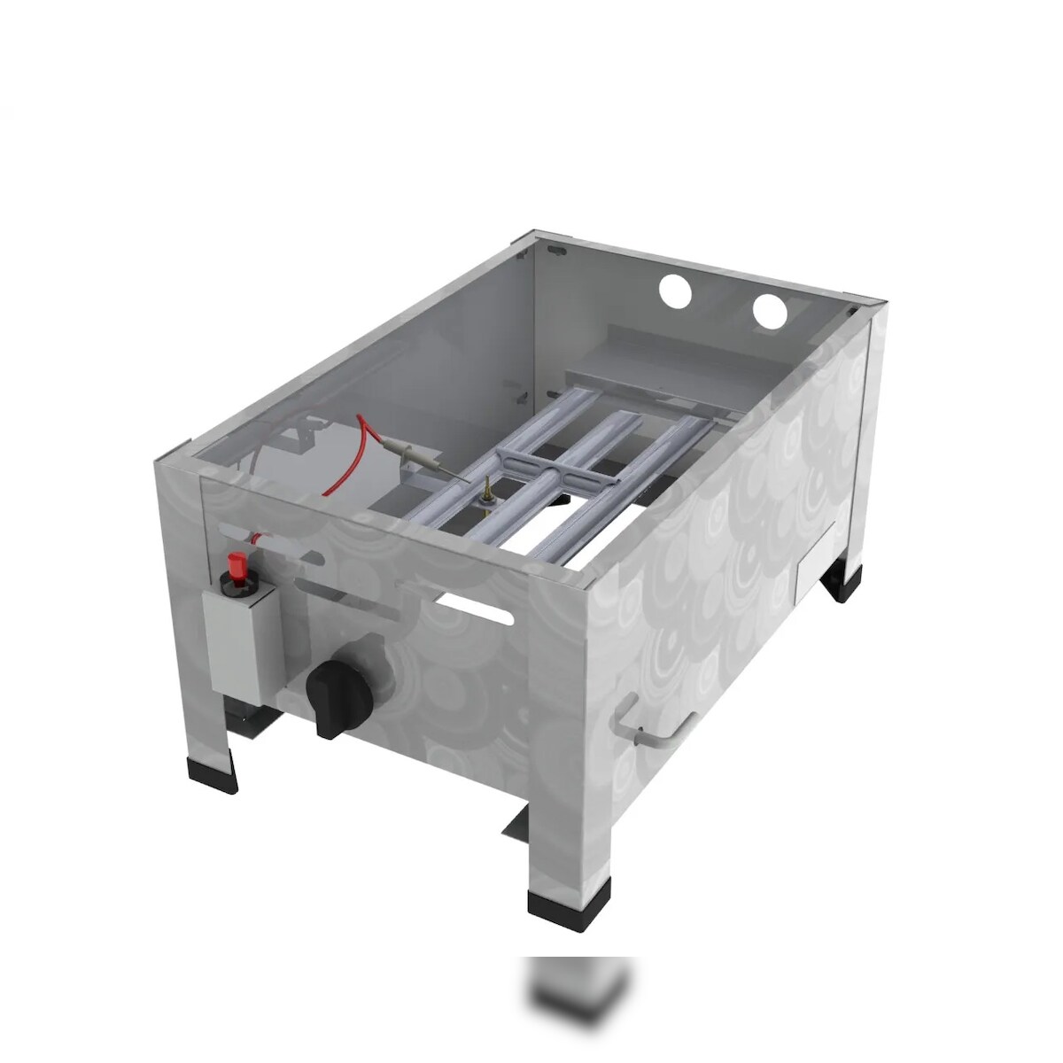 ChattenGlut Gasgrill Leergerät – vollwertig, 3,6 kW Stahlbrenner, Flüssiggas 50 mbar, Tischgerät Image