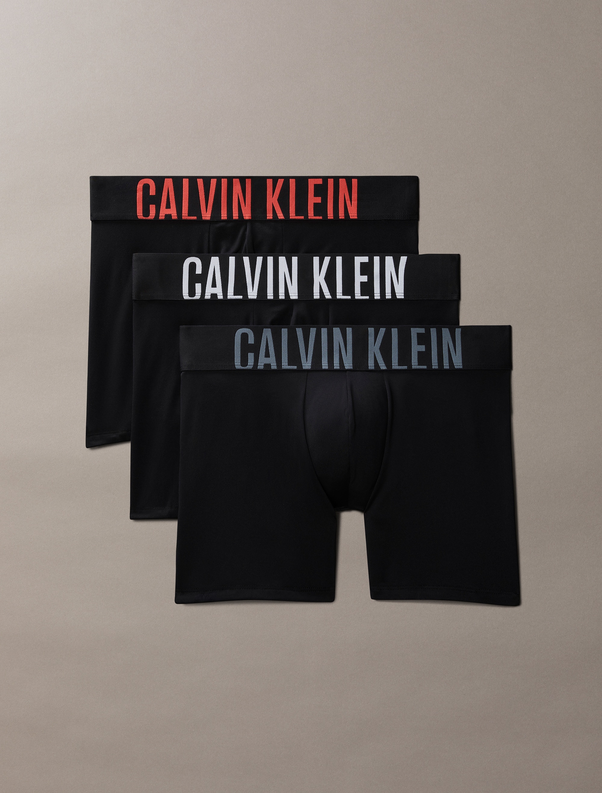 Boxer "BOXER BRIEF 3PK", Herren, Gr. L52, 3x schwarz, Jersey, Obermaterial: 88% Polyester, 12% Elasthan, CALVIN KLEIN UNDERWEAR, körpernah, Unterhosen, mit elastischem Logobund Image