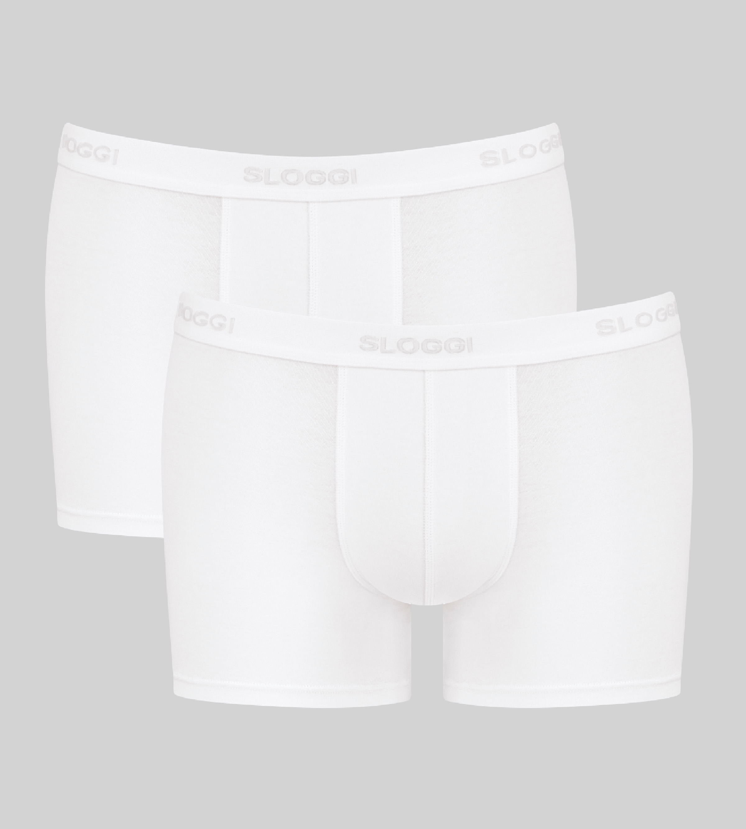 Boxer SLOGGI "Men 24/7", Herren, Gr. 6, weiß, Single Jersey, Obermaterial: 96% Baumwolle, 4% Elasthan, clean, unifarben, körpernah, Unterhosen, weich, atmungsaktiv, Baumwollmix, elastisch, Soft-Bund Image