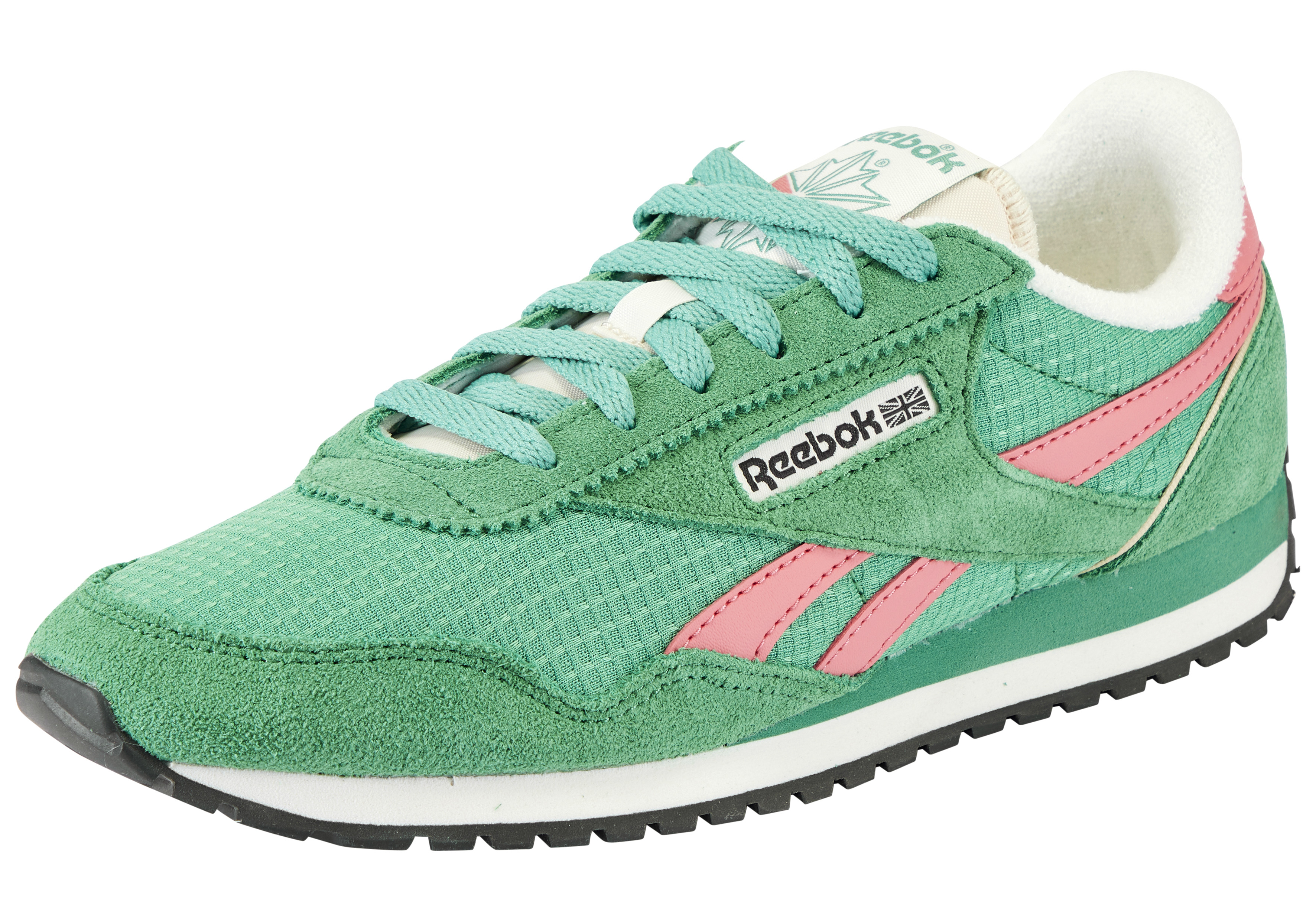 Sneaker REEBOK CLASSIC "CLASSIC AZ", Damen, Gr. 40, upgrade grün, upgrade grün, passion pink, Leder, Synthetik, Textil, Schuhe Sneaker