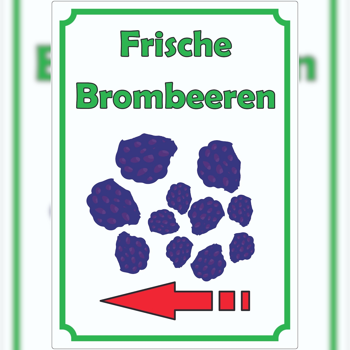 HB-Druck Frische Brombeeren Aufkleber Hochkant mit Pfeil links A8 (52x74mm) Image