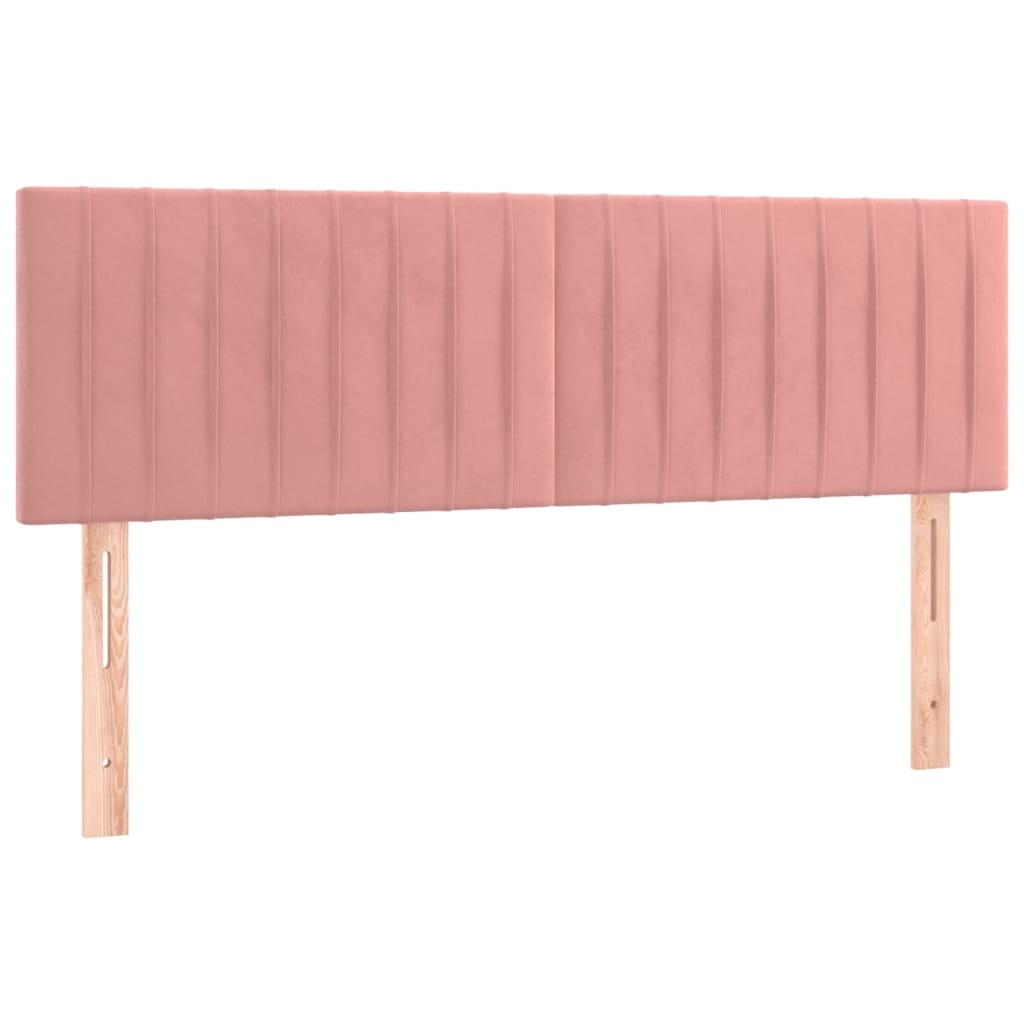 vidaXL Kopfteile 2 Stk. Rosa 72x5x78/88 cm Samt Image