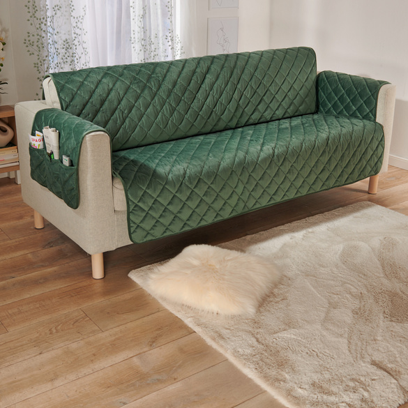 Sofaüberwurf 3-Sitzer grün 180 x 150 cm Eldo