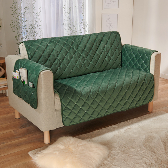 Sofaüberwurf 2-Sitzer grün 120 x 150 cm Eldo Image