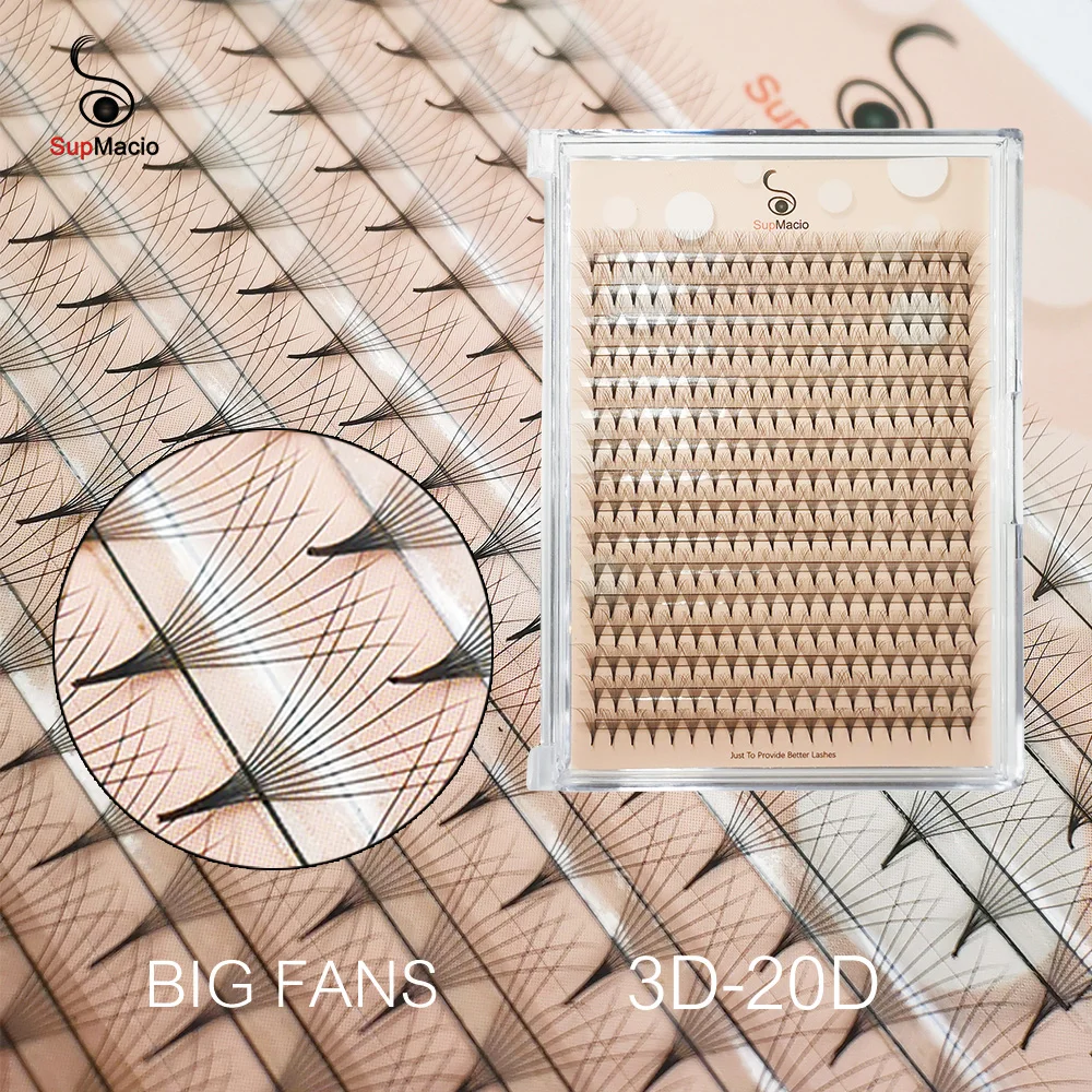 Vorgefertigte Fans Wimpern supmacio 5d 6d 8d 10d 12d 14d vorgefertigte russische Volumen ventilatoren Wimpern 320Fans spitze Basis Faux Nerz wimpern 10d wimpernfächer wimpern verlängerung пучковые Image