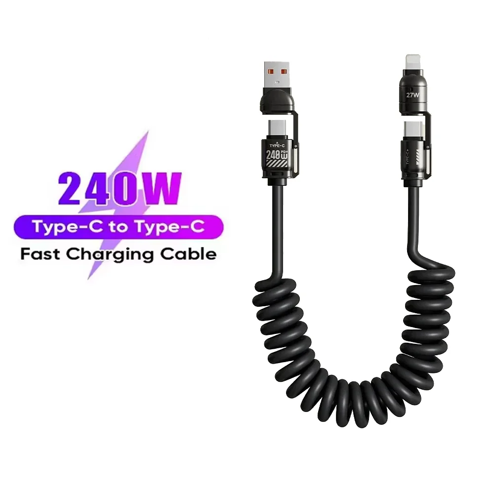 240 W USB-C-Kabel, schnelles Laden, Typ-C-Datenkabel, 6 A, universelles USB-Ladekabel für Mobiltelefone zum schnellen Laden, PD-Typ-C-Kabel Image