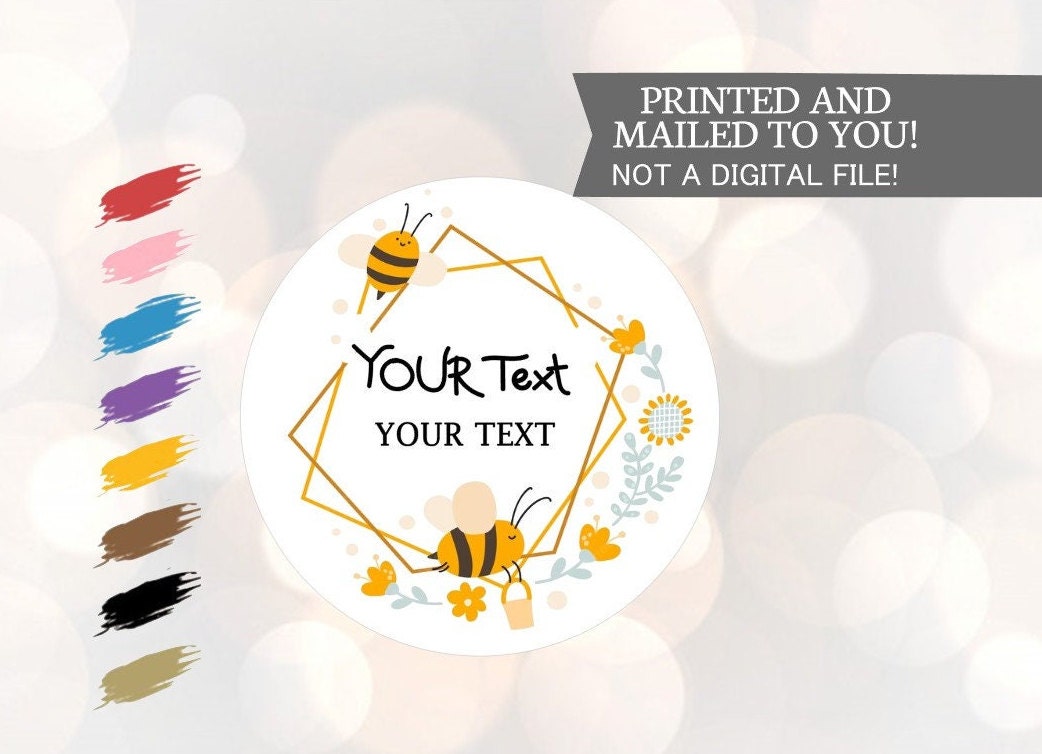 Etichette per barattoli di miele, Adesivo di miele, Etichette per bomboniere di miele d'api, Barattolo di mason, Barattolo di inscatolamento, Etichett