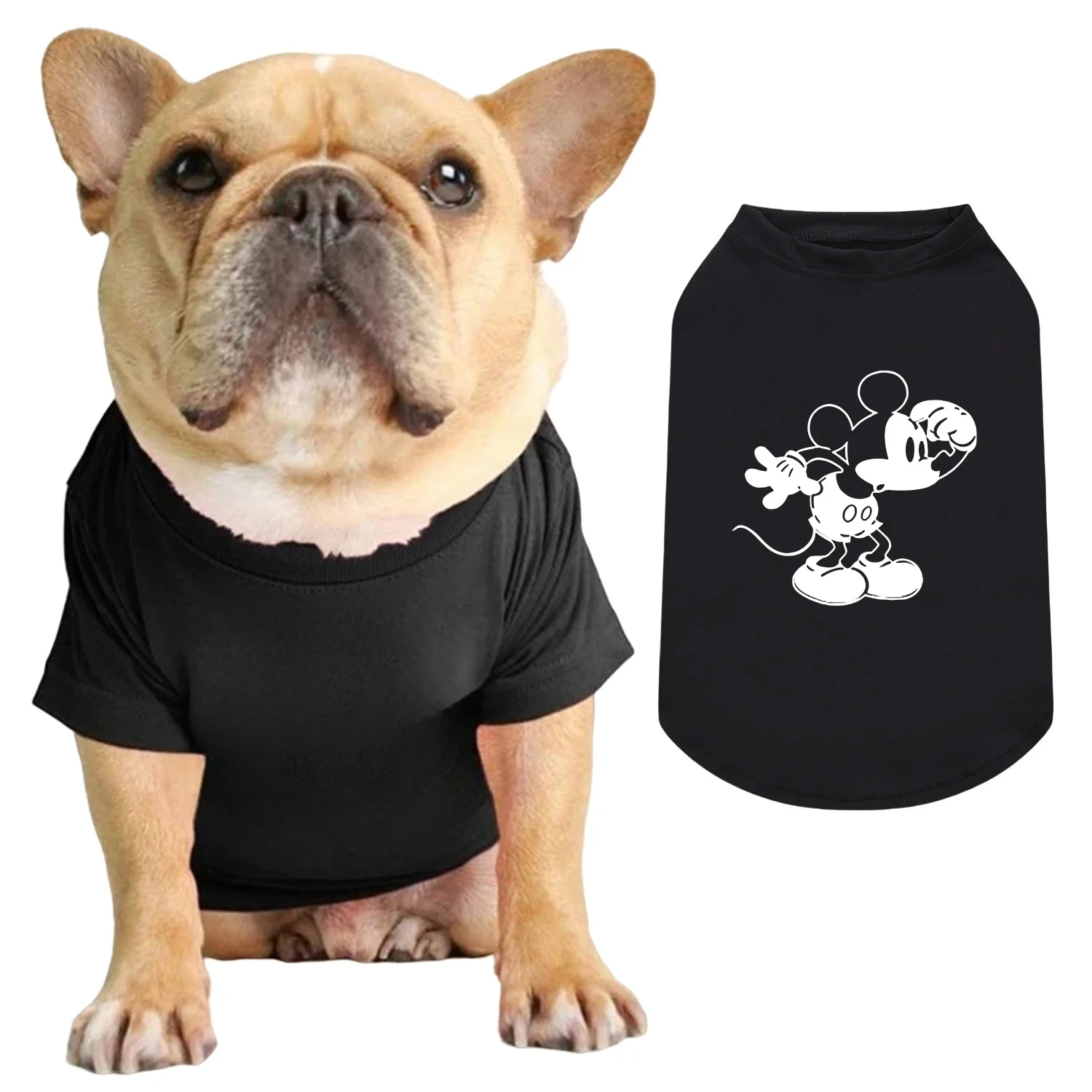 1pc Mickey Mouse minimalist print Pet Short Sleeve, Breathable and Soft Pet Short Sleeve T-shirt