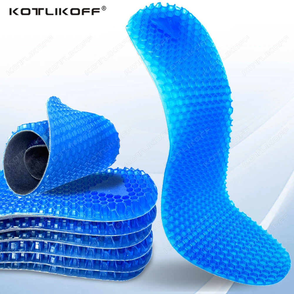 Unisex-Silikon-Einlegesohlen, weiche Einlegesohlen, Outdoor-Sport, Laufen, elastisch, stoßdämpfende Einlegesohle, rutschfest, Komfort für Männer und Frauen, Turnschuhe, Sohle Image