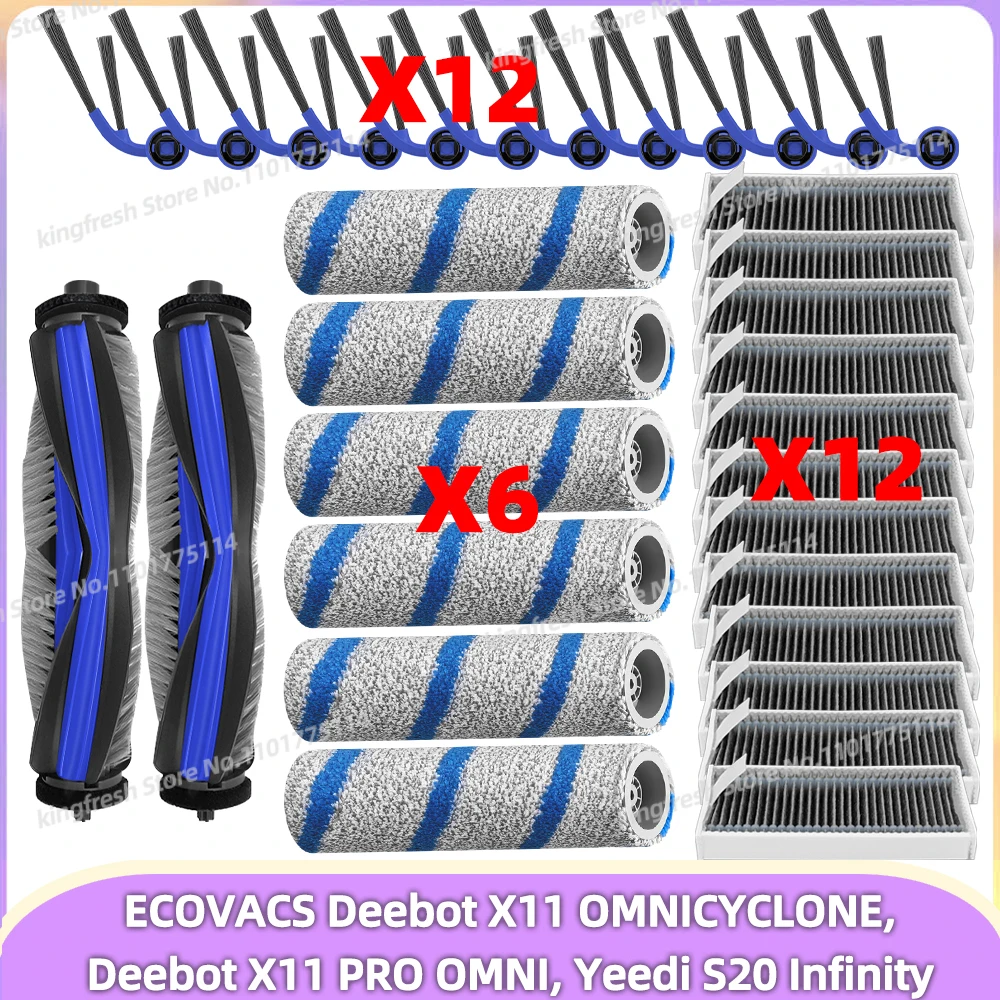 Kompatibel für ECOVACS Deebot X11 OMNICYCLONE / X11 PRO OMNI, Yeedi S20 Infinity Teile Hauptwalze Seitenbürste Filter Walze Wischlappen Staubbeutel Zubehör Image