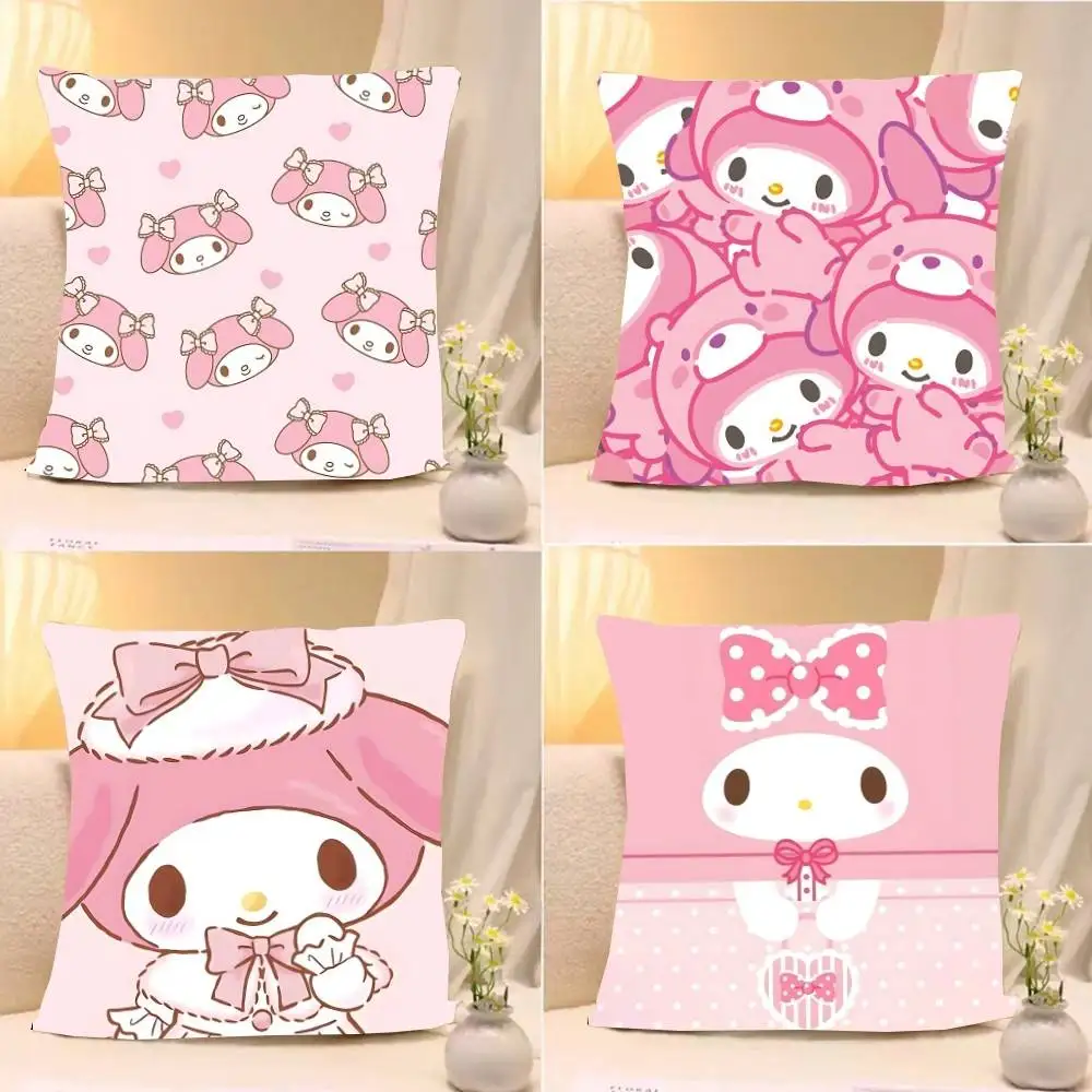 Niedlicher M-my M-melodyS Kawaii-Kissenbezug, weicher, süßer Überwurf-Kissenbezug für Auto, Sofa, Kissenbezug, Polyester mit Reißverschluss Image
