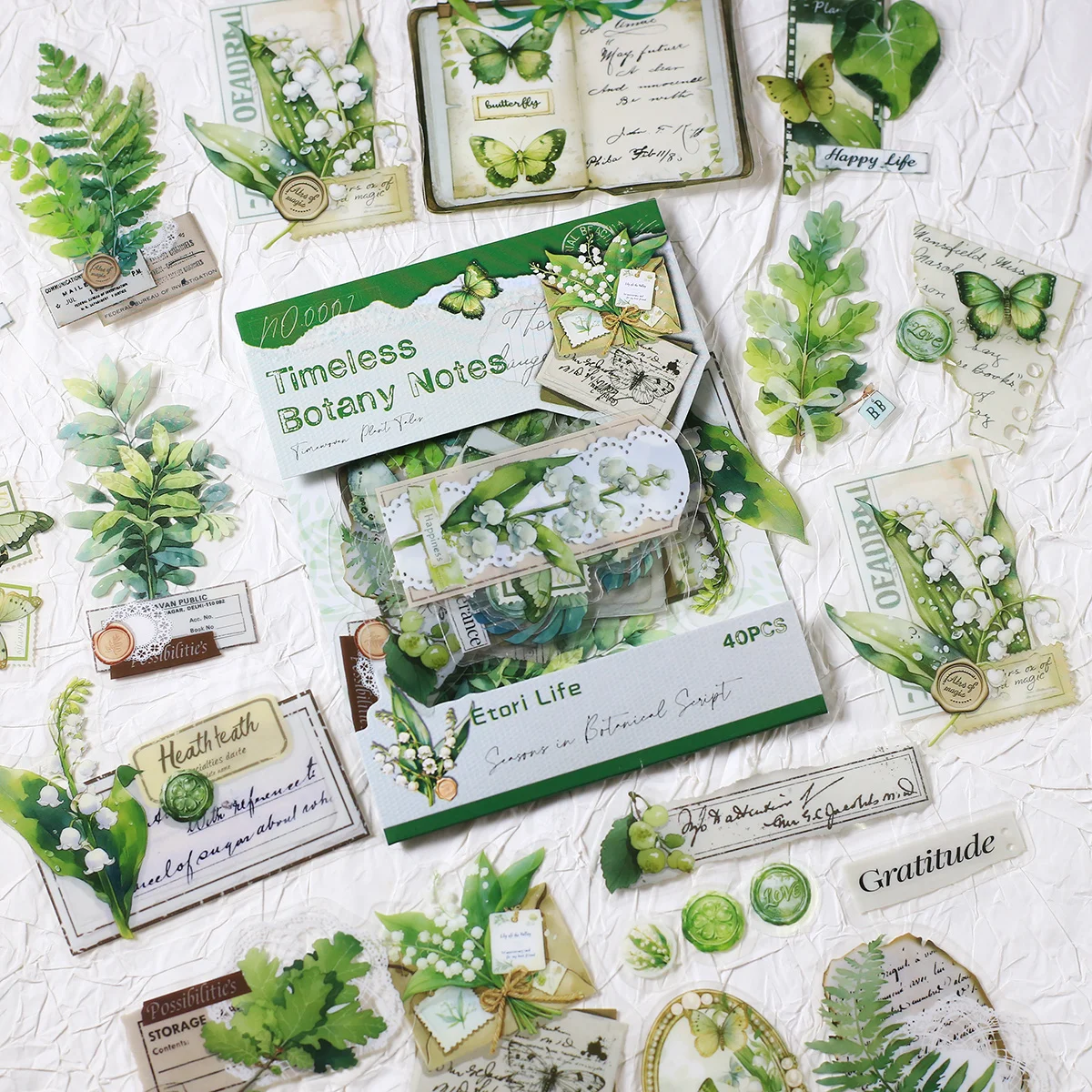 40 Stück Scrapbook-Aufkleber, Vintage-Blumen, Scrapbooking, Junk-Journal, Basteln, Verzierung, Dekoration, Aufkleber, Scrapbook-Aufkleber Image