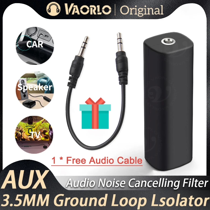Original Speaker Line 3.5mm AUX Audio Noise Filter Ground Loop Noise Isolator Eliminate For Car Stereo Audio System Home Stereo
